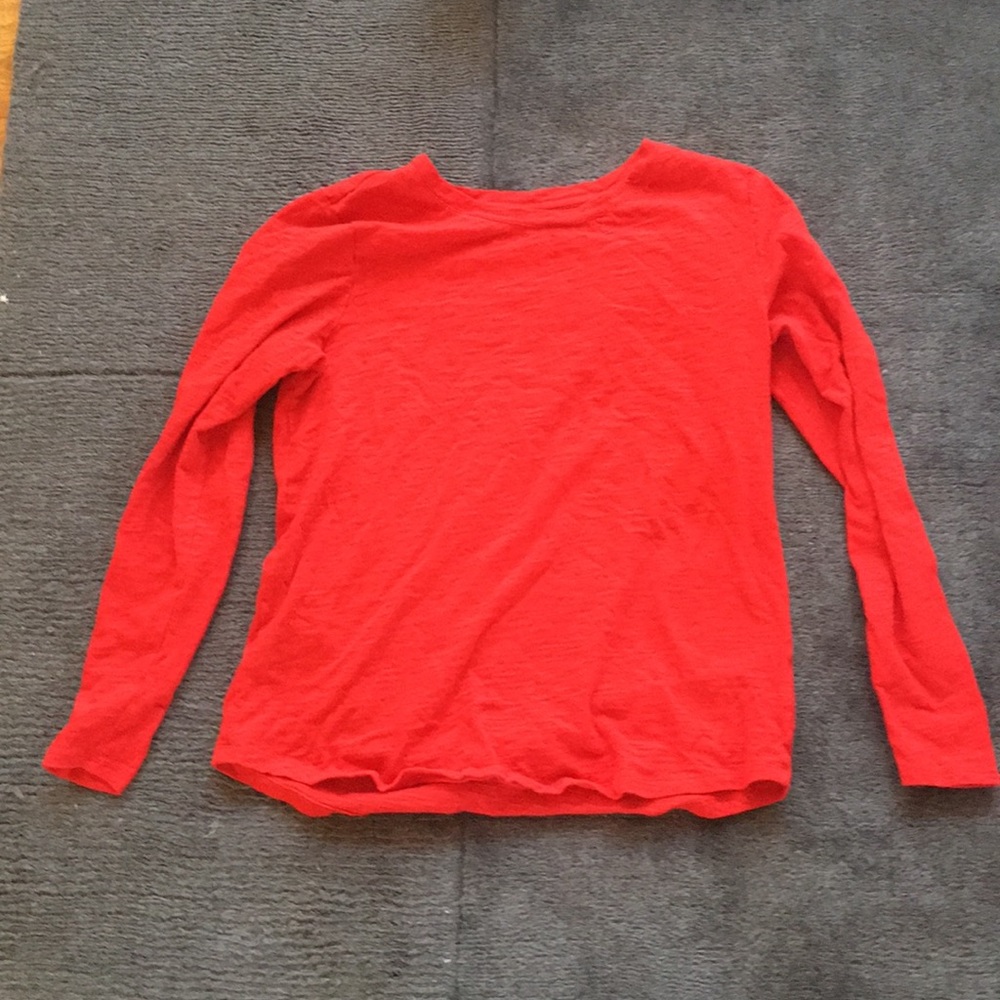 old navy red long sleeved shirt